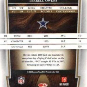 2008 Donruss Classics #27 Terrell Owens Cowboys NFL Football Card NM-MT