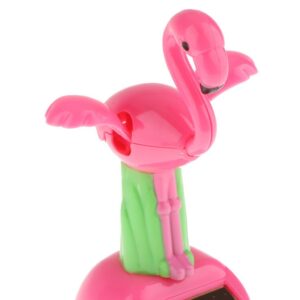 FRECI Solar Powered Toy Animal Swinging Toy for Home Office Desk Tabletop Decorative Ornament - Flamingo