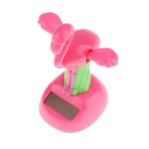 FRECI Solar Powered Toy Animal Swinging Toy for Home Office Desk Tabletop Decorative Ornament - Flamingo