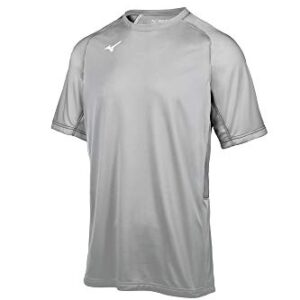 Mizuno Aerolite Crew Baseball Jersey, Grey, Medium