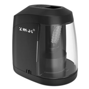 zmol electric pencil sharpeners battery operated, pencil sharpener for colored pencils, auto stop for no.2/colored pencils(6-8mm),school/classroom/office(usb cable included)