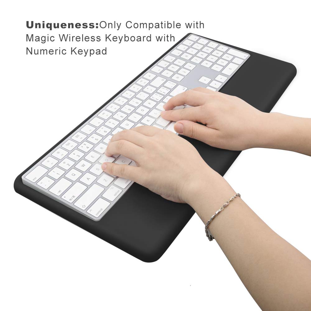 VAYDEER Magic Keyboard Wrist Rest Ergonomic Keyboard Stand Compatible with Wireless Magic Keyboard 2 with Numeric Keypad (Black Silicone)