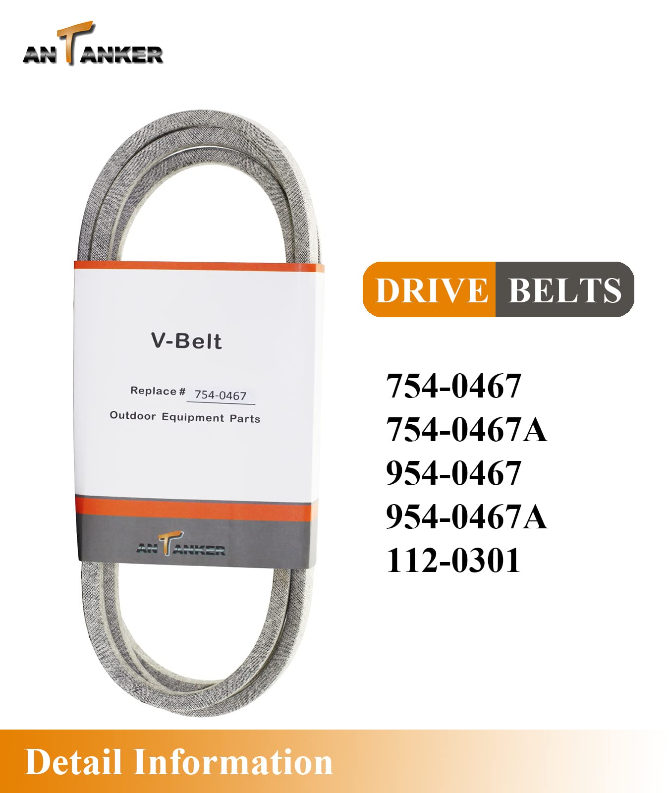 Antanker Drive Belt 954-0467A 754-0467A 11482 Replace for MTD CubCadet for Troy Bilt Lawn Mower Belt