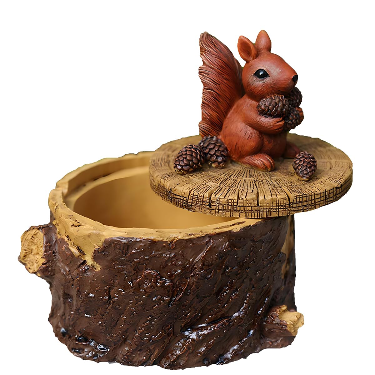 ToiM Stable Outdoor Garden Ashtray with Lid for Cigarette, Adorable Office Home Accessories Organizer (Squirrel)