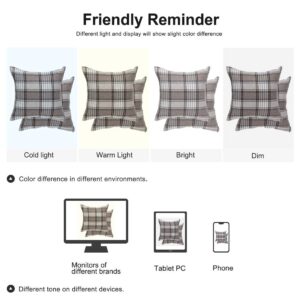 uxcell Set of 2 Buffalo Check Plaid Throw Pillow Covers Farmhouse Decorative Square Pillow Covers Home Decor Gray