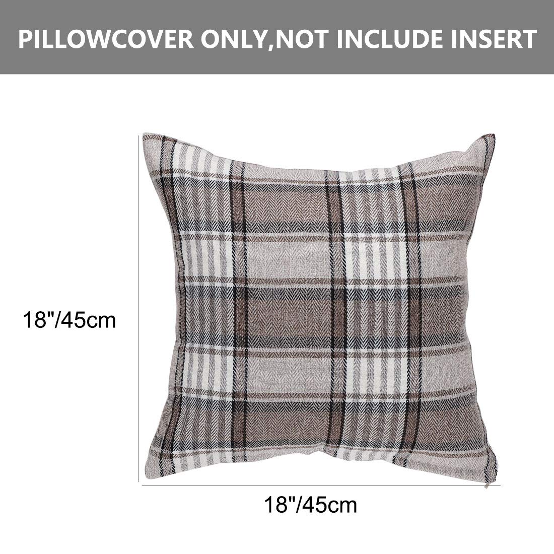 uxcell Set of 2 Buffalo Check Plaid Throw Pillow Covers Farmhouse Decorative Square Pillow Covers Home Decor Gray