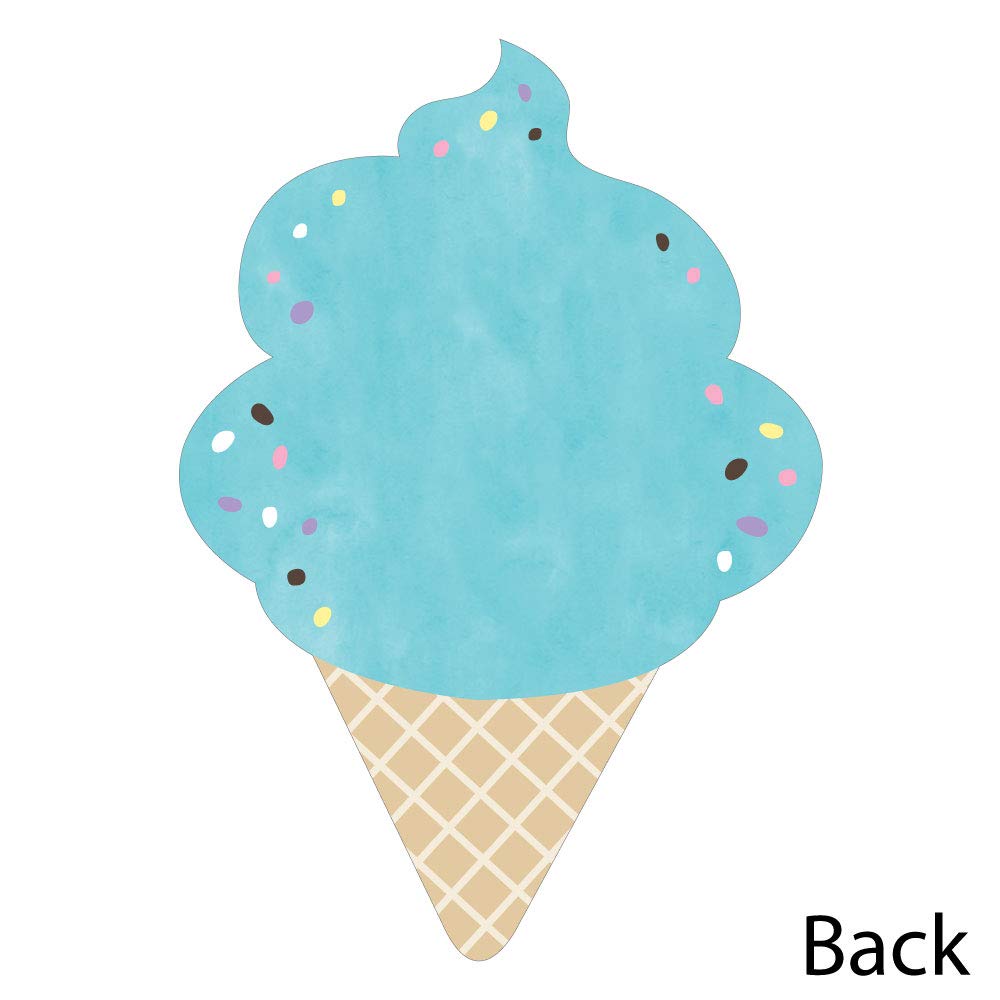 Big Dot of Happiness Scoop Up the Fun - Ice Cream - Shaped Thank You Cards - Sprinkles Party Thank You Note Cards with Envelopes - Set of 12