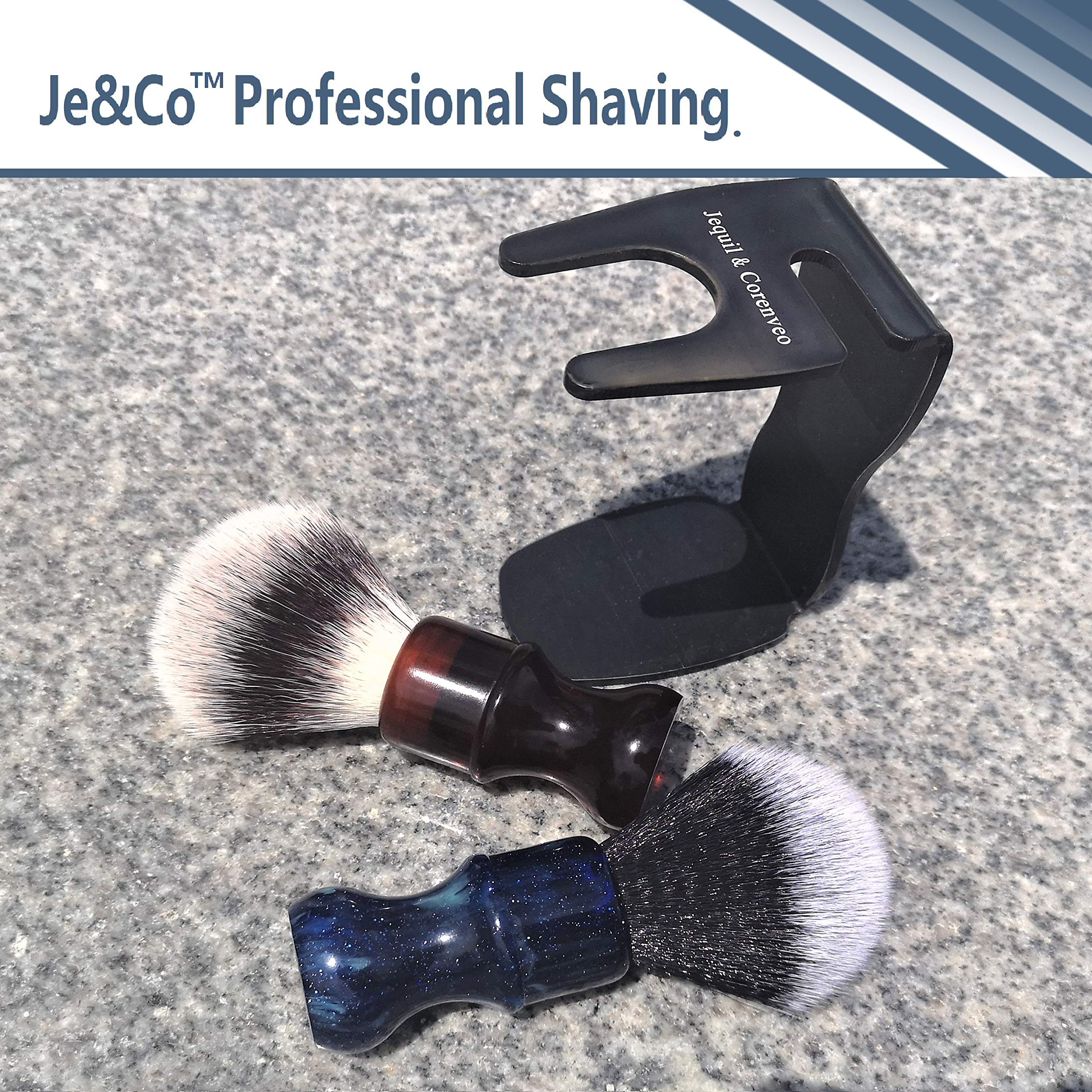 Je&Co Luxury Synthetic Shaving Brush With Aesthetic Resin Handle, 24mm Extra Dense Knot