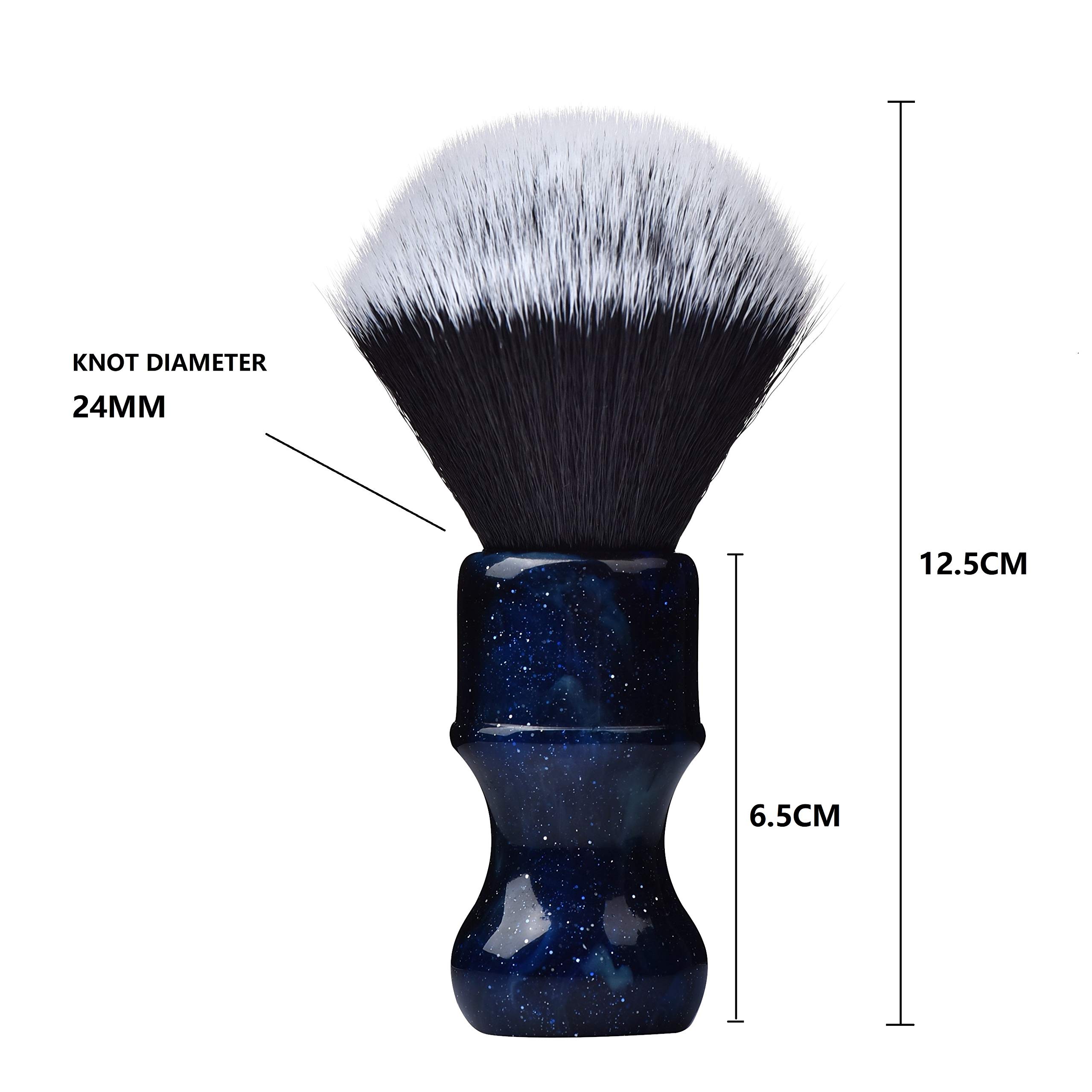 Je&Co Luxury Synthetic Shaving Brush With Aesthetic Resin Handle, 24mm Extra Dense Knot