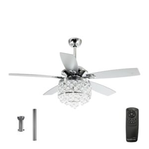 parrot uncle ceiling fans with lights and remote 52 inch modern chandelier ceiling fan with light for bedroom 52 inch outdoor ceiling fans for covered paitos with light, polished chrome