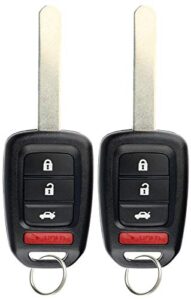 keylessoption keyless entry remote fob uncut car key for honda accord 16-17 civic 16-19 (pack of 2)