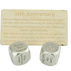 11 Year Anniversary Metal Date Night Dice - Create a Unique 11th Anniversary Date Night