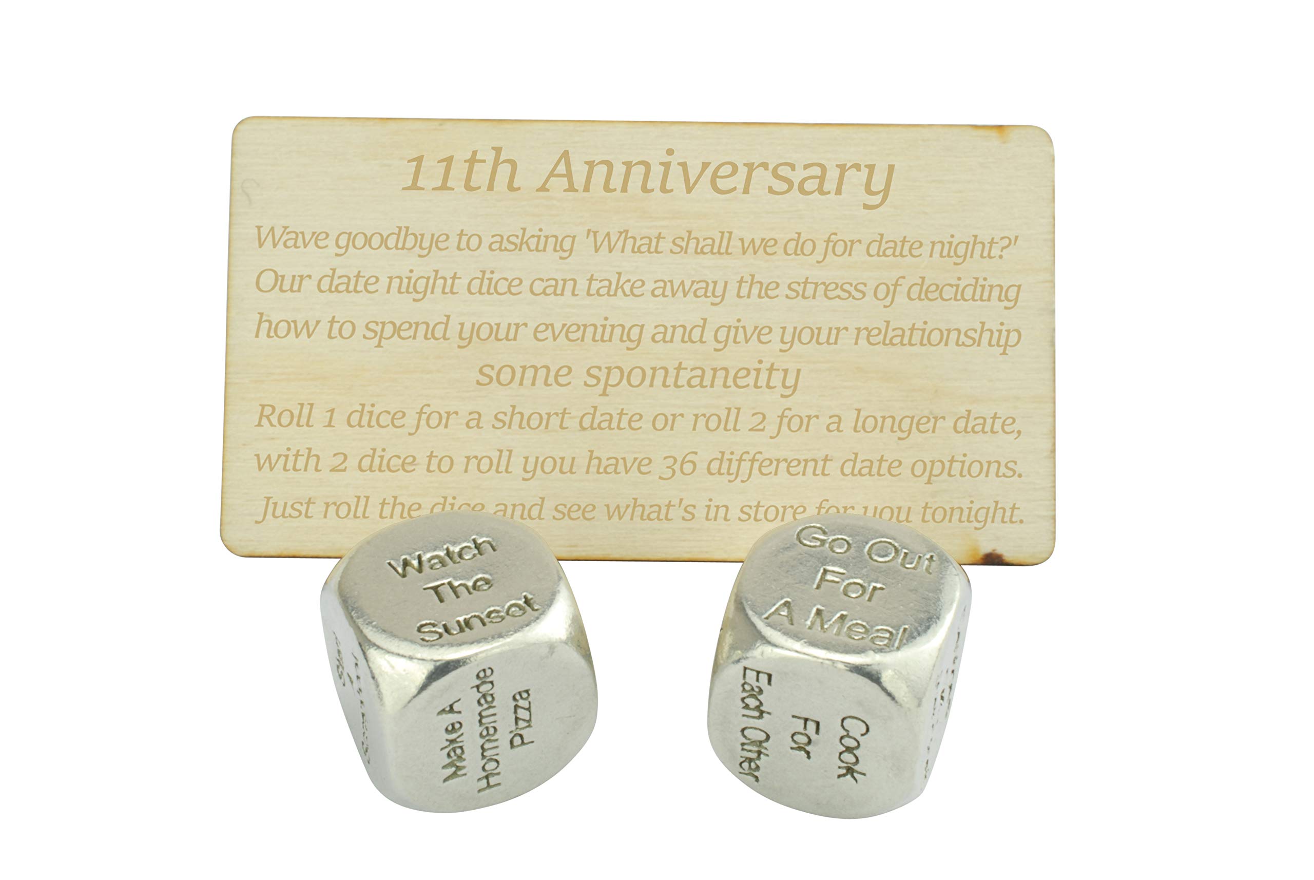 11 Year Anniversary Metal Date Night Dice - Create a Unique 11th Anniversary Date Night