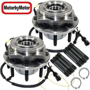 MotorbyMotor 515081 Front Wheel Bearing and Hub Assembly with 8 Lugs Fits for Ford F-250 F-350 F-450 F-550 Super Duty Hub Bearing (4WD 4x4, w/ABS, SRW)-Single Rear Wheel ONLY-2 Pack