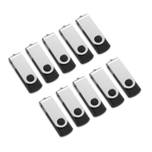 Aiibe 2GB Flash Drive 10 Pack Bulk 2G USB Flash Drive Thumb Drive USB 2.0 Memory Stick Data Storage Jump Drives (2GB, 10 Pack, Black)