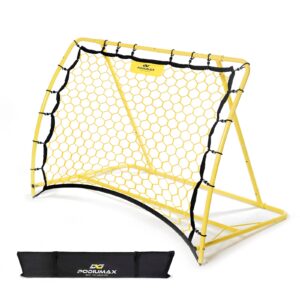 podiumax portable soccer trainer, rebounder net with adjustable angle | perfect for team and solo training