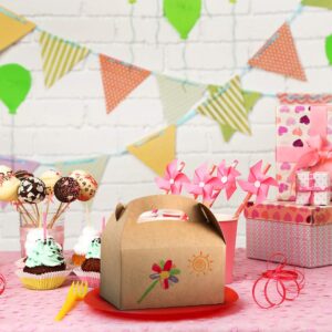 ValBox Treat Boxes 30 Pack Brown Kraft Paper Gable Gift Boxes - Goodies Favor Box for Kids' Birthday Party, Wedding, Baby Shower, 6.2 x 3.5 x 3.5 Inches