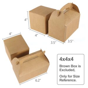 ValBox Treat Boxes 30 Pack Brown Kraft Paper Gable Gift Boxes - Goodies Favor Box for Kids' Birthday Party, Wedding, Baby Shower, 6.2 x 3.5 x 3.5 Inches