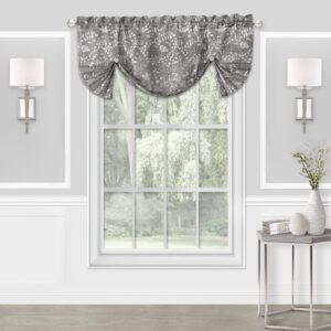 achim home furnishings charlotte pleated roman valance - grey