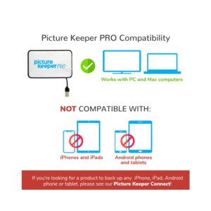 Picture Keeper PRO Connect Photo & Video External Hard Drive for Mac and PC Computers, 1TB USB Flash Drive