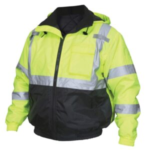 mcr safety - bomber jacket ansi 107 class 3 fluorescent lime / (vbbqcl3lx2)