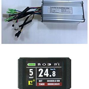 NBPOWER 36V/48V 750W 25A Brushless DC Motor Controller Ebike Controller +KT-LCD8H Color Display One Set，Used for 750W-1000W Ebike Kit.