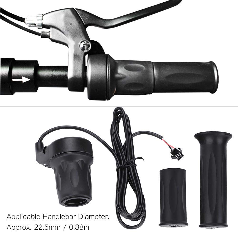 1 Pair Throttle Handle and Cable, 22.5mm Speed Throttle Handle Thumb Throttle for Electric Bike Scooter