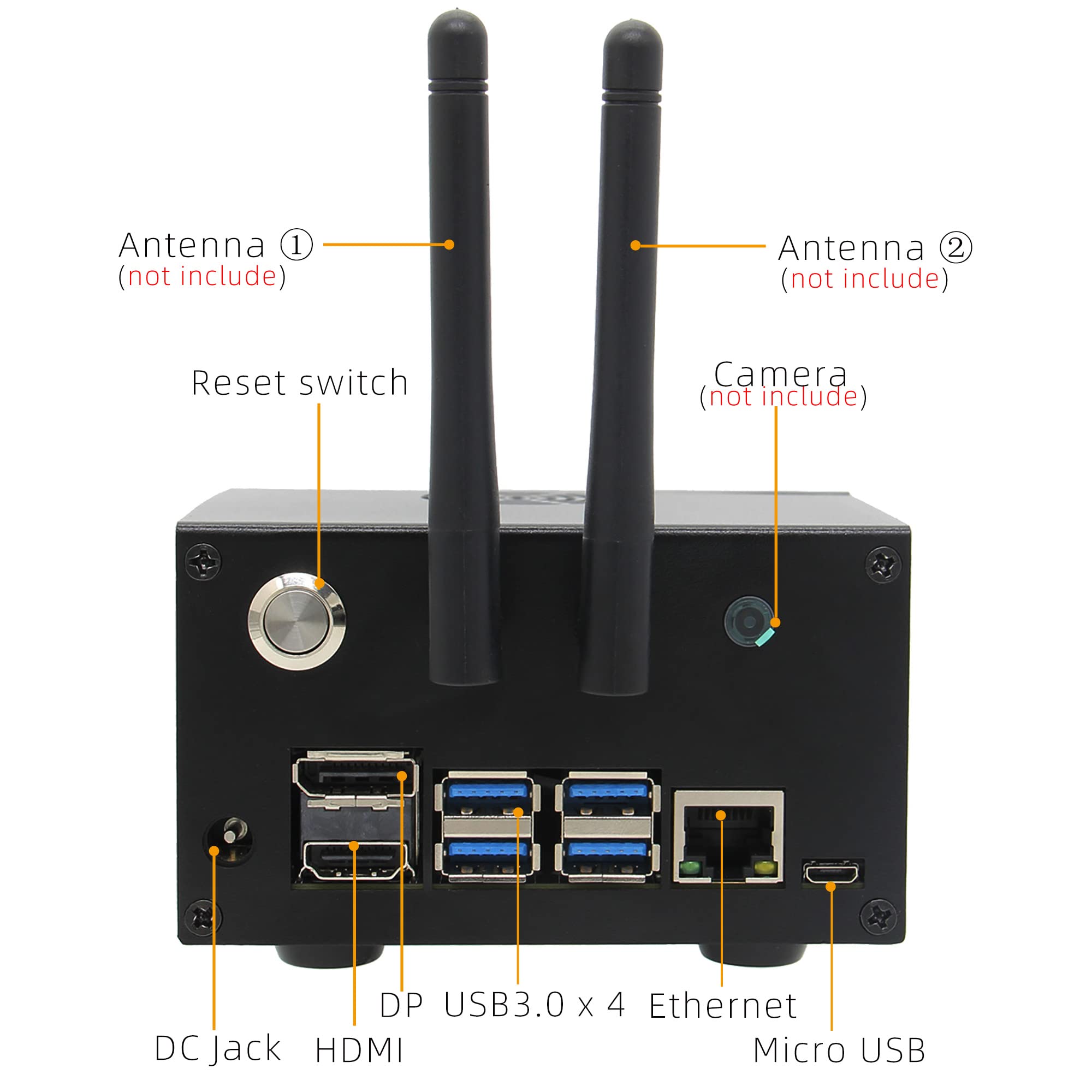 Geekworm N100 Metal Case/Enclosure with Power & Reset Control Switch for Jetson Nano A02/B01/2GB/4GB / Jetson Xavier NX