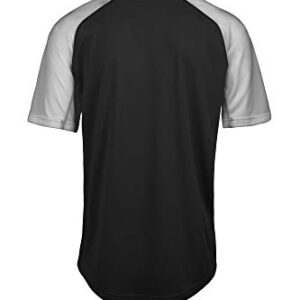 Mizuno Mens Aerolite Adult 2-Button Baseball Jersey, Black-grey, Medium US