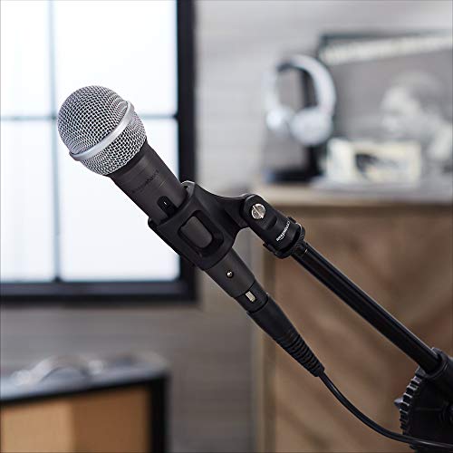 Amazon Basics Microphone Clip, Large Barrel Style, Single, Black