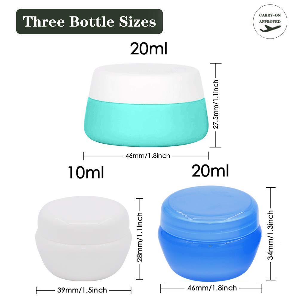 Cosywell Travel Containers Sets Silicone & PP Cream Jars for Toiletries Empty Lotion Leak-proof & BPA Free Bottles Accessories with Hard Sealed Lids for Cosmetic Makeup Face Cream (9 Jars)