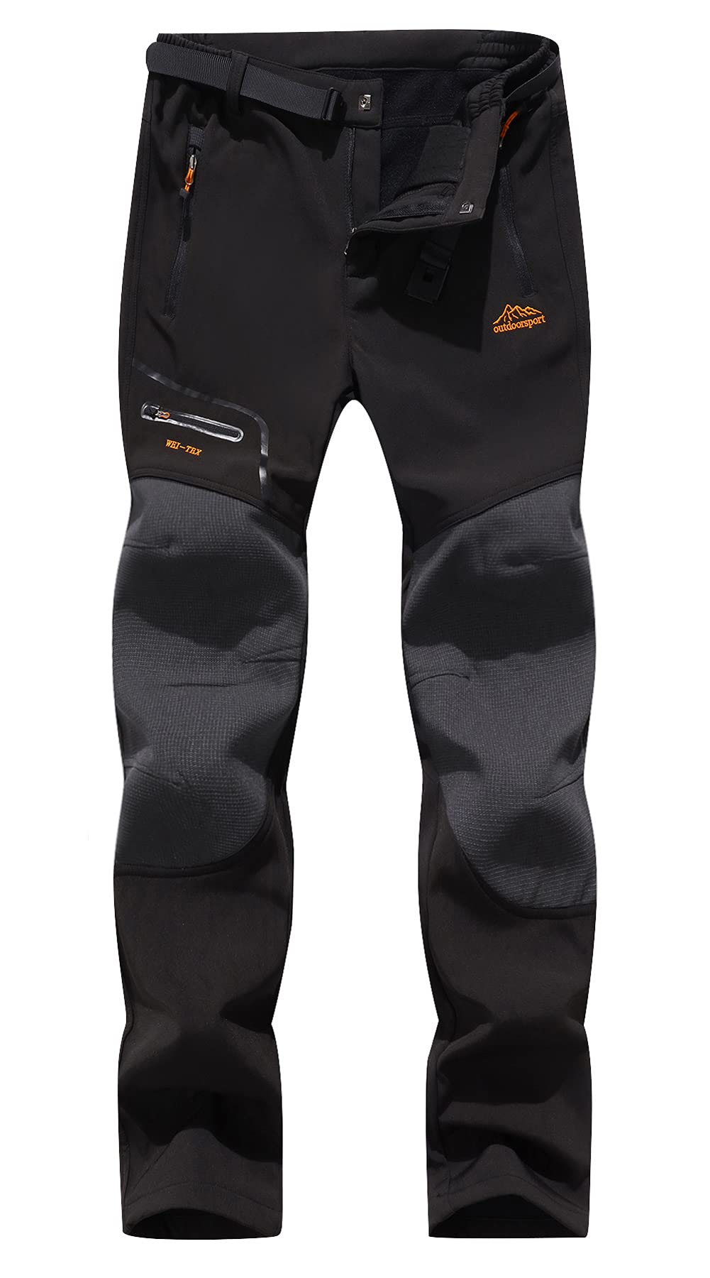 DAFENGEA Women's Snow Ski Pants Fleece Hiking Waterproof Windproof Softshell Outdoor Snowboard Pants,CFK1812W-Black-XS