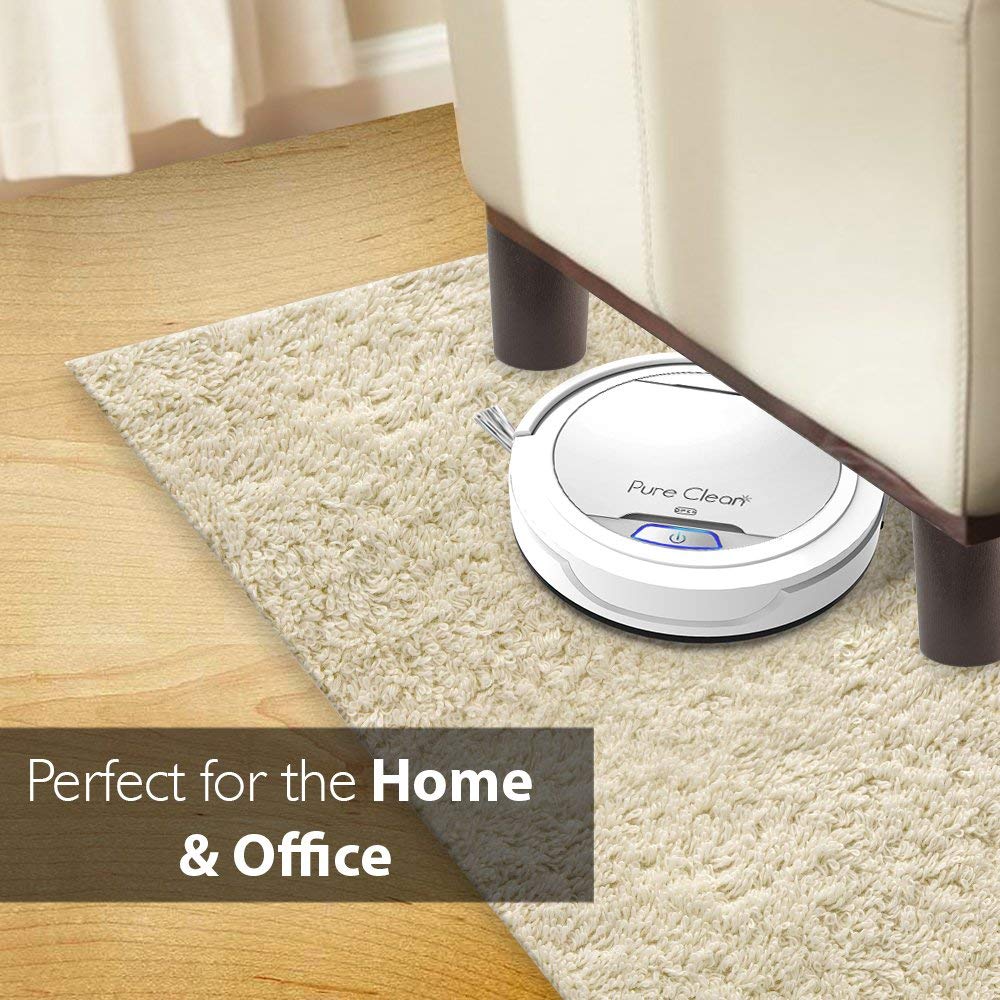 SereneLife Robot Vacuum Cleaner - Upgraded Lithium Battery 90 Min Run Time - Automatic Bot Self Detects Stairs Pet Hair Allergies Friendly Home Cleaning for Carpet Hardwood Floor-PUCRC25 V3