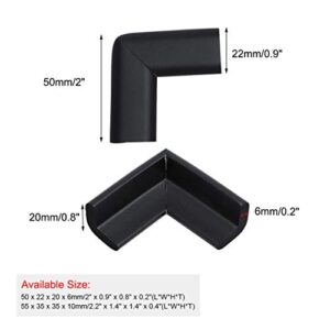 uxcell 5 Pack Foam Furniture Table Desk Edge Cover Pads Protectors Corner Cushions Bumper Guards 50 x 22 x 20 x 6mm Black