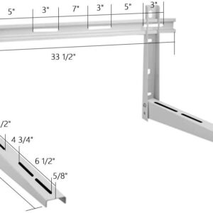 Air Jade Mini Split Bracket with Cross Bar, Heavy Duty Foldable Wall Mounting Bracket for Ductless Mini Split Air Conditioner Heat Pump Systems, 9000-36000 BTU Condenser, 450 lbs