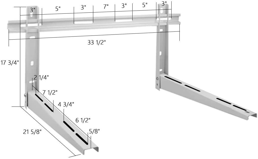 Air Jade Mini Split Bracket with Cross Bar, Heavy Duty Foldable Wall Mounting Bracket for Ductless Mini Split Air Conditioner Heat Pump Systems, 9000-36000 BTU Condenser, 450 lbs