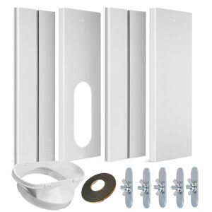 gulrear portable air conditioner window kit universal portable ac window vent kit with 4 plates seamless slot style portable ac window kit adjustable length from 20" to 62" suit for 5.0" exhaust hose