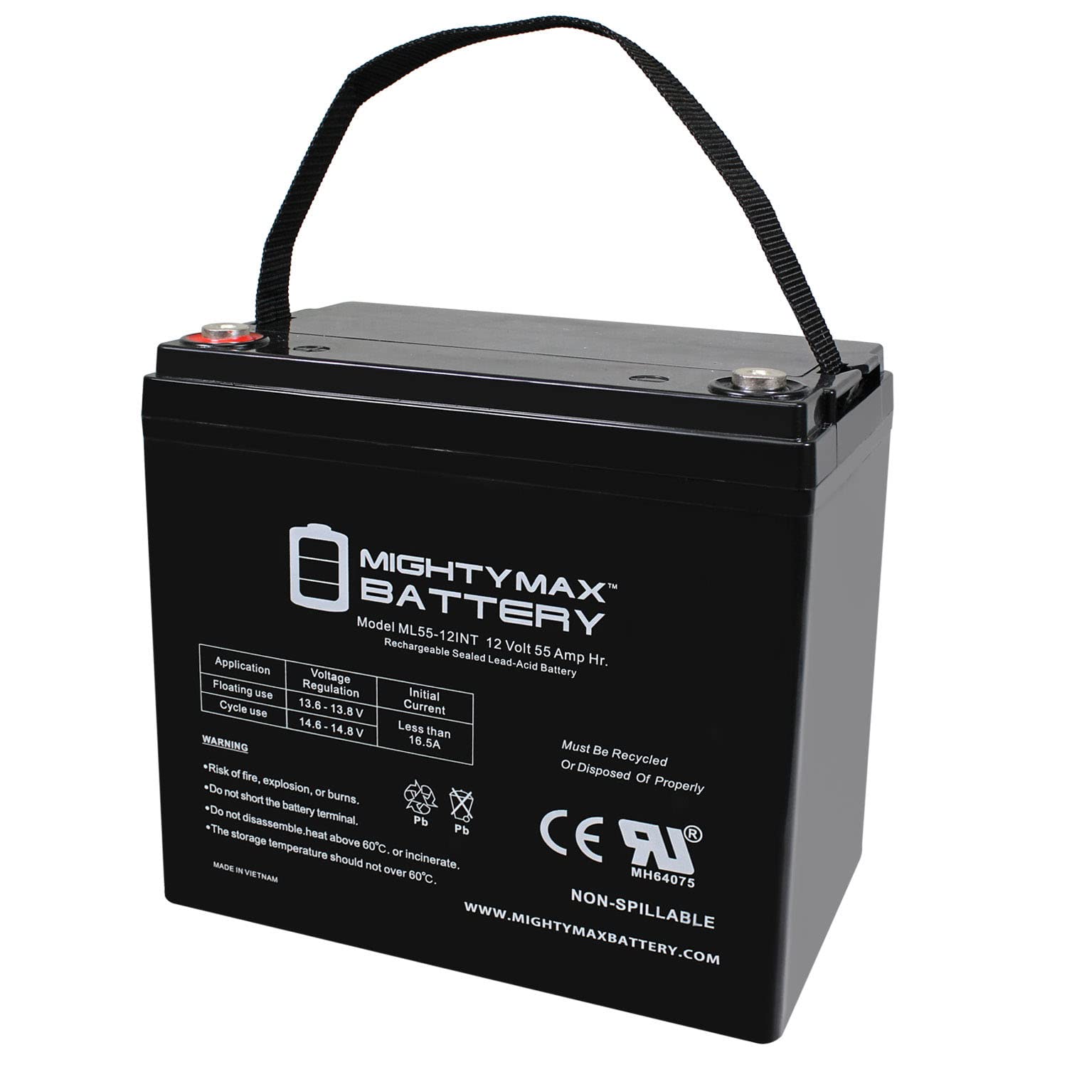 Mighty Max Battery 12V 55AH Internal Thread Battery Replaces Toro LX468 Lawn and Garden