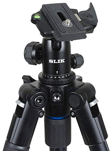 SLIK Pro AL-324BH4 w/SBH-400 Ball Head for Mirrorless/DSLR Sony Nikon Canon Fuji Cameras and More - Black (613-360)