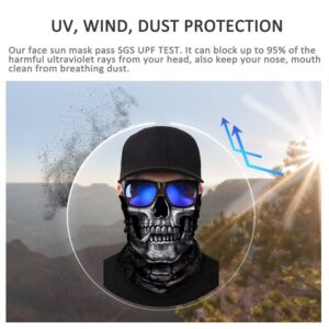 JOEYOUNG Skull Face Mask UV Sun Dust Neck Gaiter Bandana Headwear Motorcycle