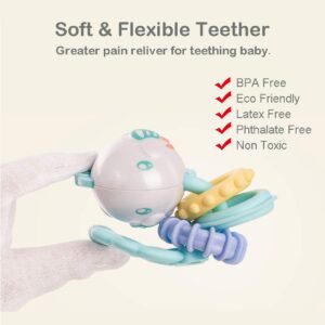 WISHTIME Baby Rattle Toys for Newborns - Baby Toys Rattles and Teethers for Girls Boys 0-3-6-9-12 Months - Baby Rattle Set 8pcs - Infant Rattle Teething Toys ¨C Developmental Sensory Toys for Babies