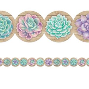 Rustic Bloom Succulent Die-Cut Border Trim