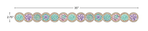 Rustic Bloom Succulent Die-Cut Border Trim