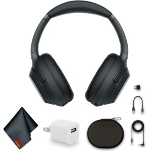 Sony WH-1000XM3 Wireless Noise-Canceling Over-Ear Headphones (Black) Bundle with USB Adapter and More