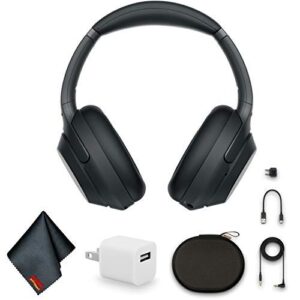 Sony WH-1000XM3 Wireless Noise-Canceling Over-Ear Headphones (Black) Bundle with USB Adapter and More