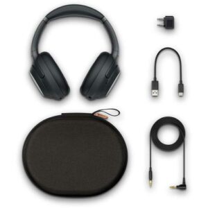 Sony WH-1000XM3 Wireless Noise-Canceling Over-Ear Headphones (Black) Bundle with USB Adapter and More