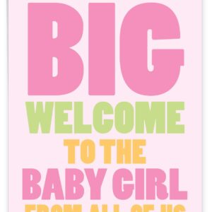 NobleWorks, Hilarious New Baby Congratulations Card, Pregnancy Notecard w/Envelope, From All of Us (8.5 x 11 Inch), New Baby Girl J6855BBG-US