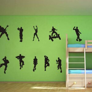 LHKSER Game Wall Decal Wall Sticker Poster Floss Dancing Decal Nursery Boys Room Wall Vinyl Decal Game Stickers (Black)