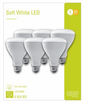 LED BR30 E26 SW 65W 6PK