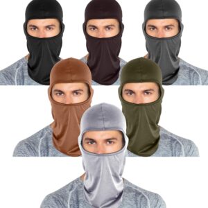 Tatuo 6 Pcs Ski Mask Full Face Cover Balaclava Summer Neck Gaiter Scarf UV Protection for Men Outdoor Cycling Running Hood(Retro Color)